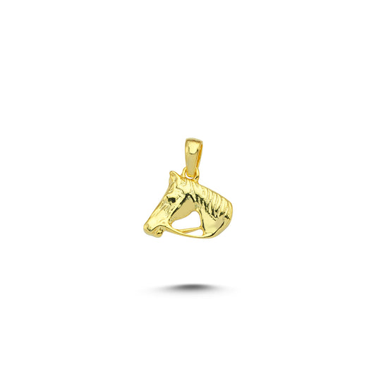 14K Gold Horse Head Animal Charm Necklace