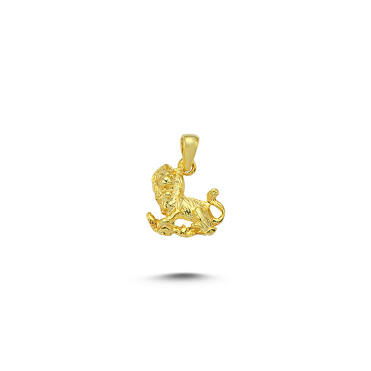 14K Gold Lion Animal Charm Necklace