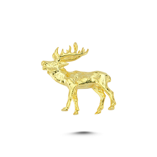 14K Gold Deer Animal Charm Necklace