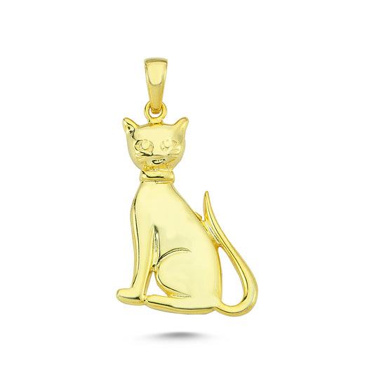 14K Gold Cat Animal Charm Necklace