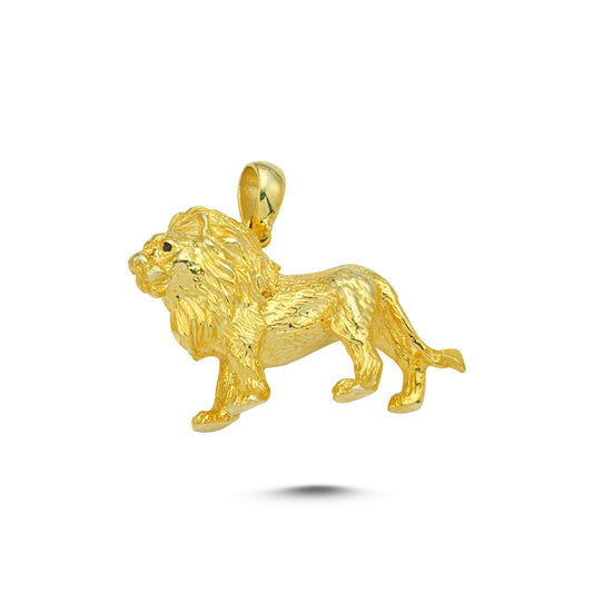 14K Gold Lion Animal Charm Necklace