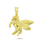 14K Gold Pegasus Animal Charm Necklace