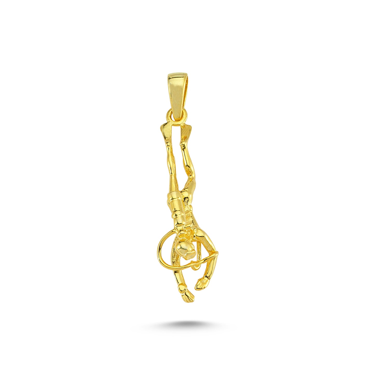 14K Gold Scuba Diver Sport Charm Necklace