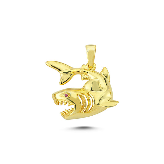 14K Gold Shark Animal Charm Necklace