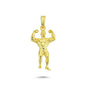 14K Gold Body Builder Charm Necklace