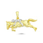 14K Gold Jockey & Horse Charm Necklace