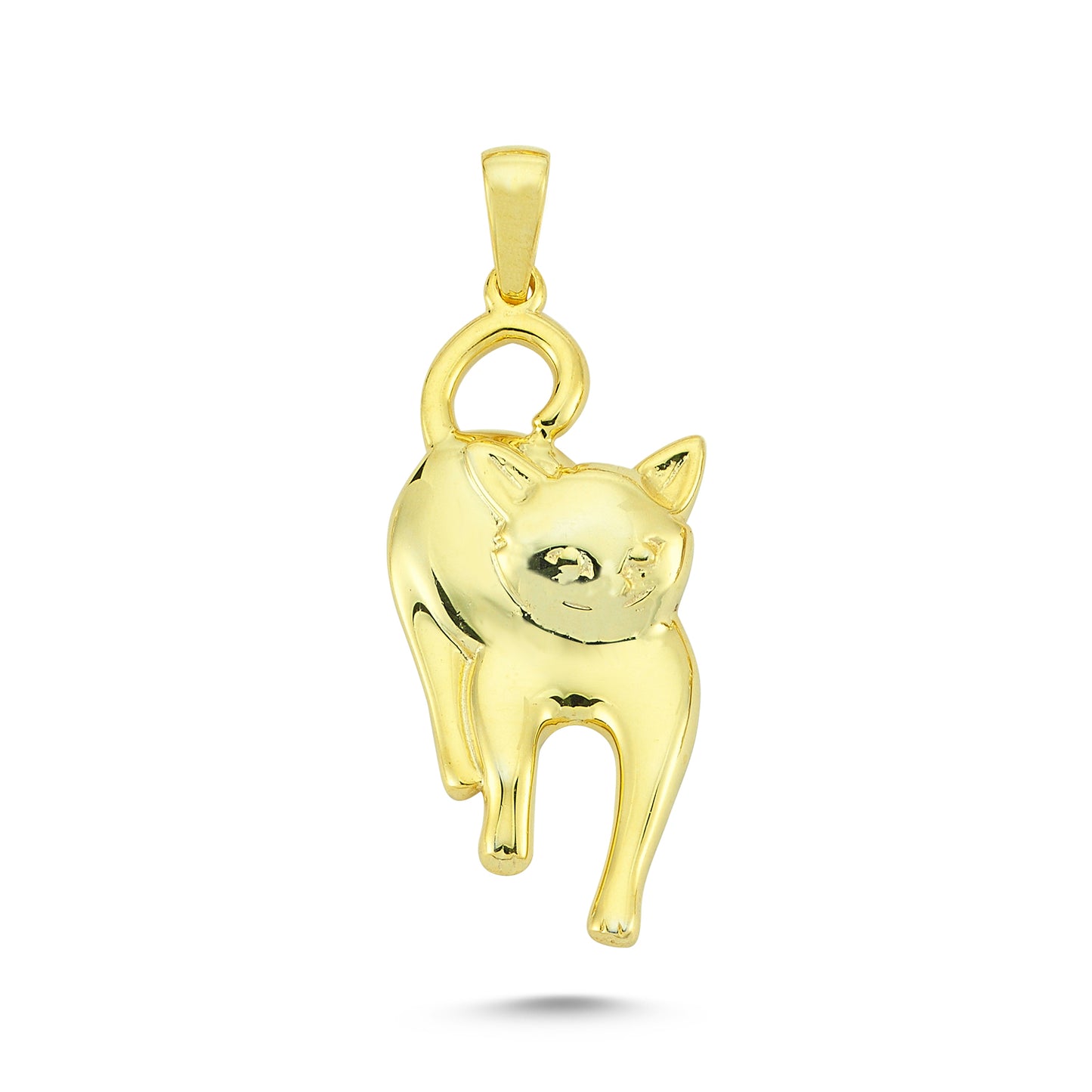 14K Gold Cat Animal Charm Necklace