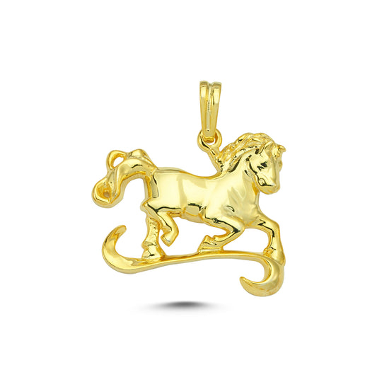 14K Gold Horse Animal Charm Necklace