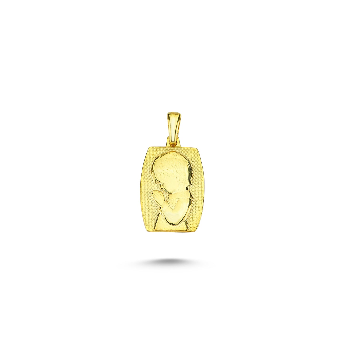 14K Gold Medallion Souvenir Of The First Holy Communion for A Girl Charm Necklace