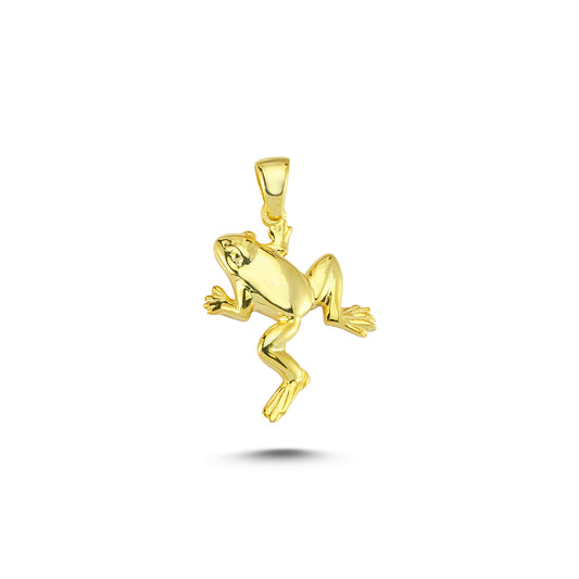 14K Gold Frog Animal Charm Necklace