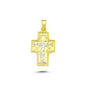 14K Yellow and White Gold Cross Charm Necklace