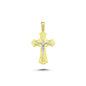 14K Yellow and White Gold Cross Charm Necklace