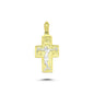 14K Yellow and White Gold Cross Charm Necklace