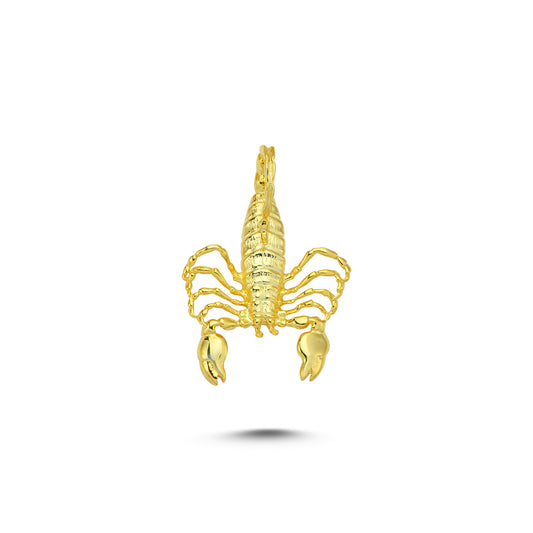 14K Gold Scorpion Animal Charm Necklace