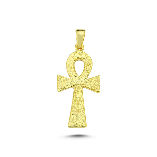 14K Gold Golden Life Cross Charm Necklace