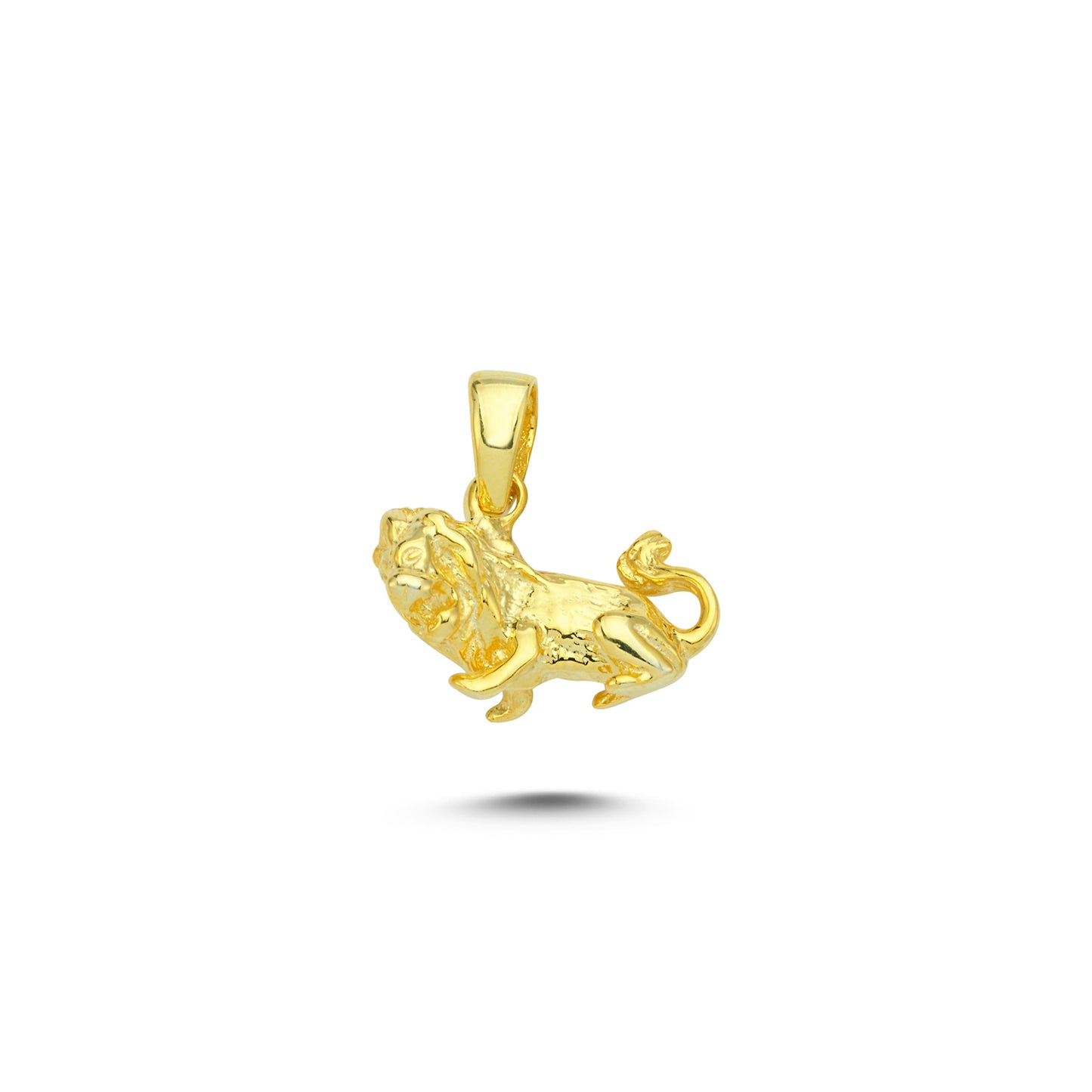 14K Gold Lion Animal Charm Necklace