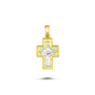 14K Gold Miraculous Mother Mary Cross Charm Necklace