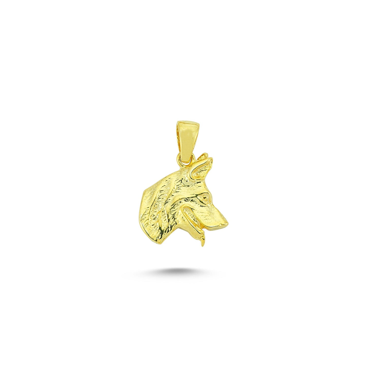 14K Gold German Shepherd Dog Animal Charm Necklace