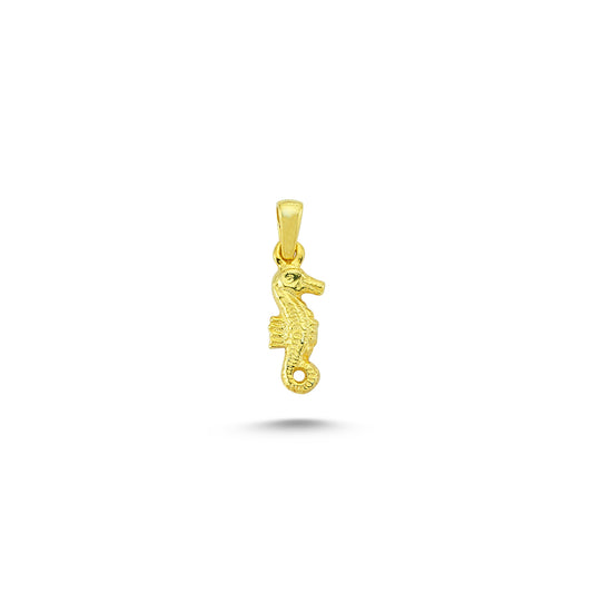 14K Gold Seahorse Animal Charm Necklace