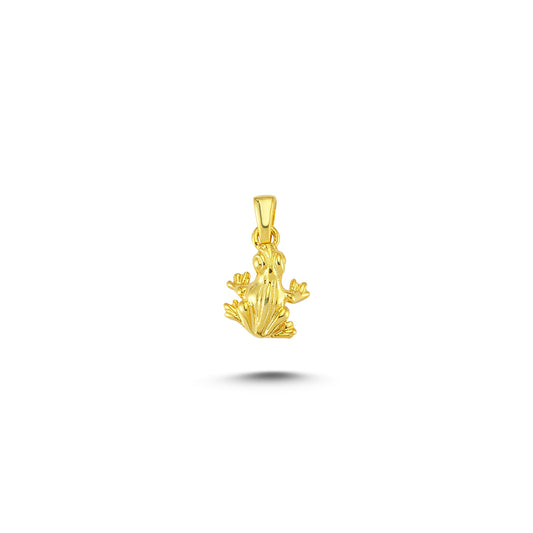 14K Gold Frog Animal Charm Necklace