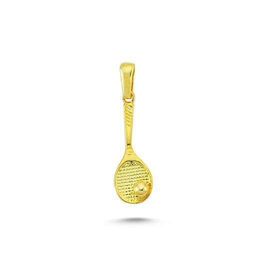 14K Gold Badminton Racket Charm Necklace