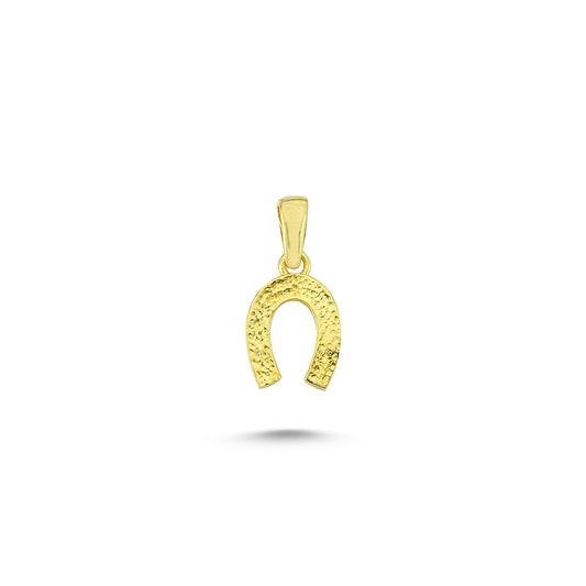 14K Gold Horseshoe Charm Necklace