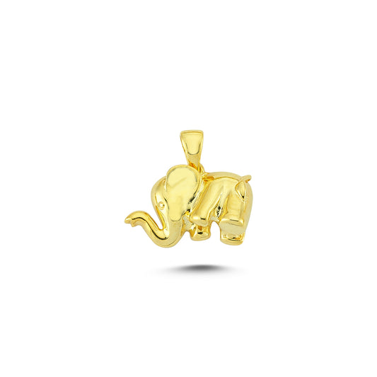 14K Gold Elephant Animal Charm Necklace