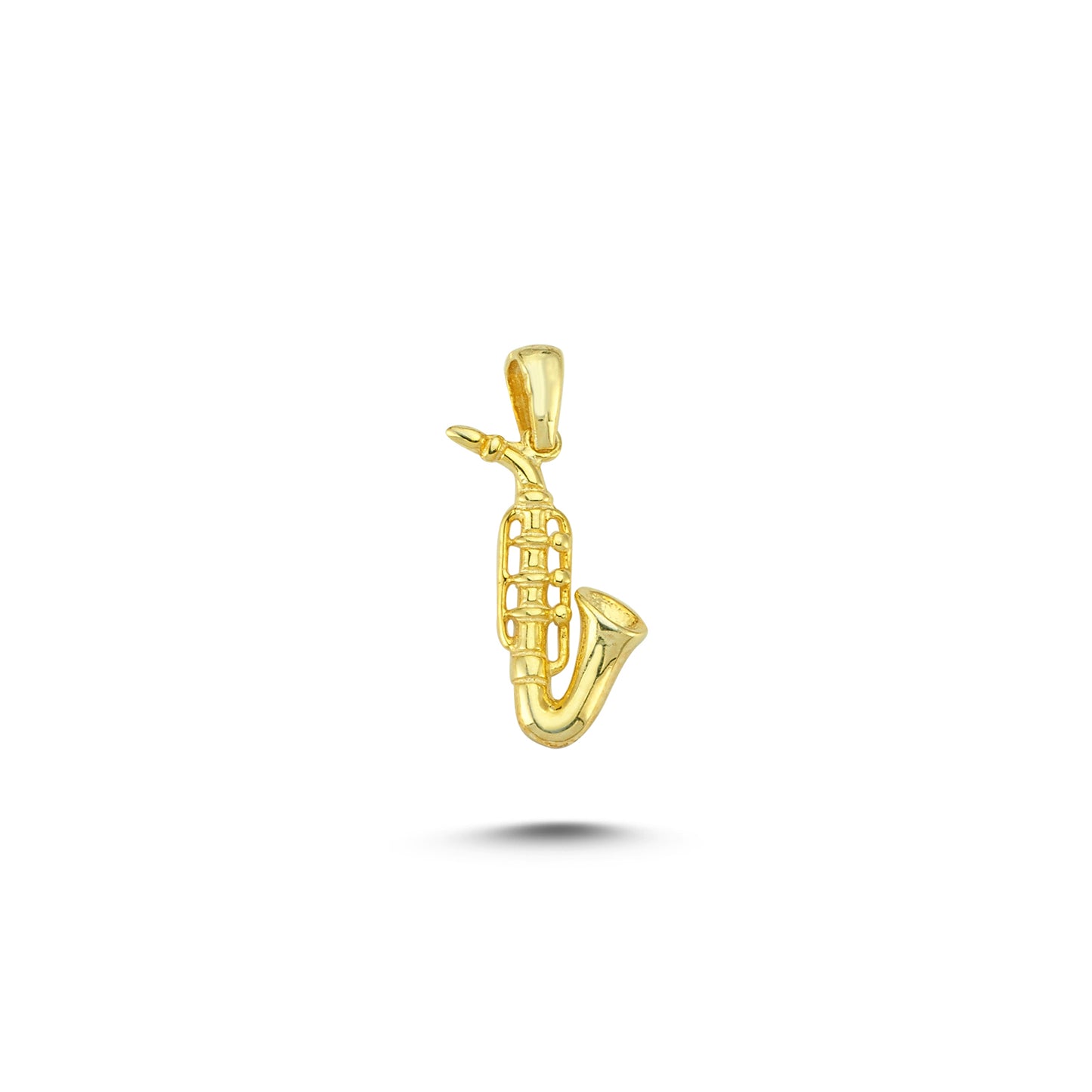 14K Gold Saxophone Charm Necklace