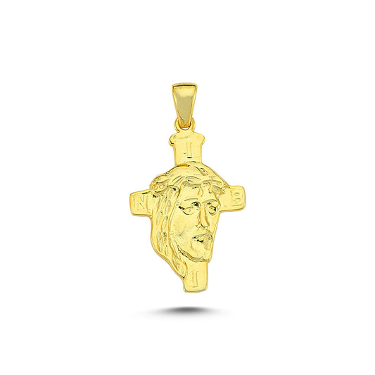 14K Gold Jesus Cross Charm Necklace