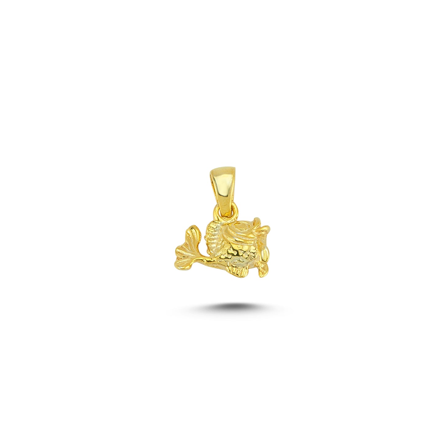 14K Gold Fish Animal Charm Necklace