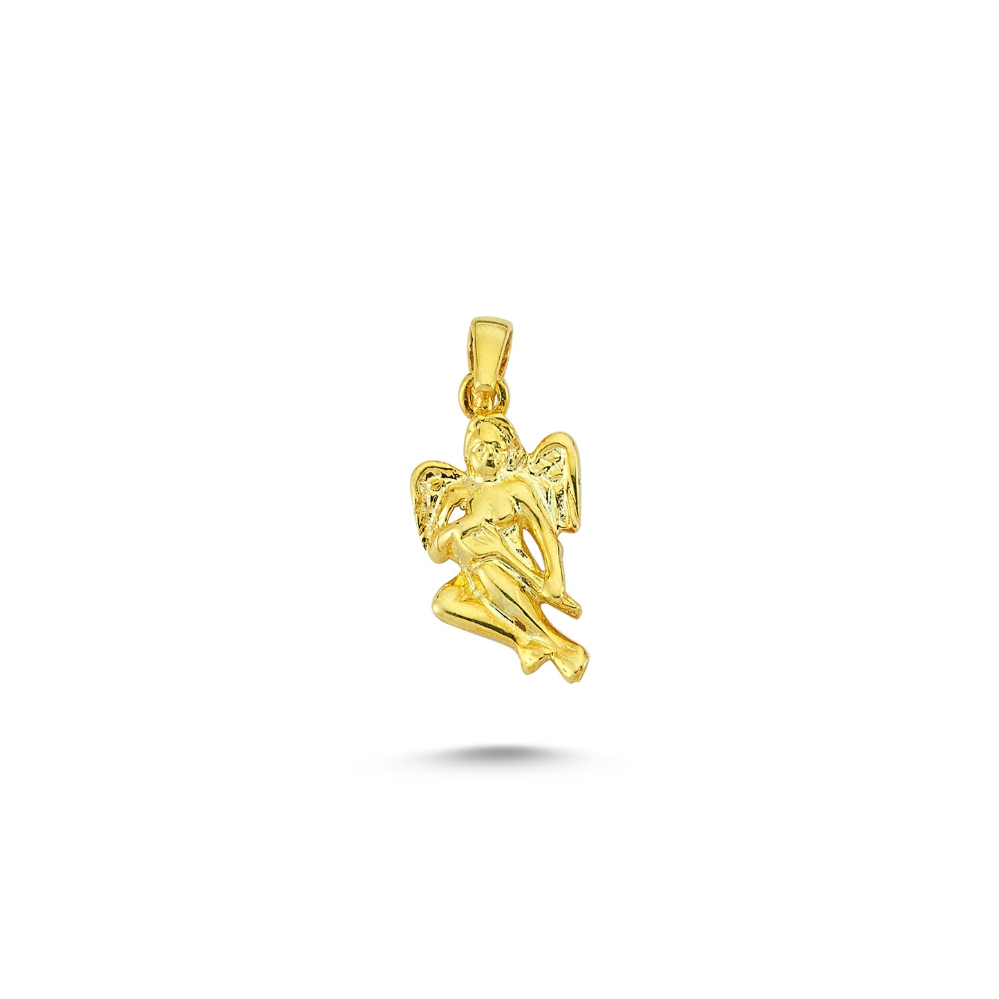 14K Gold Angel Heart Charm Necklace