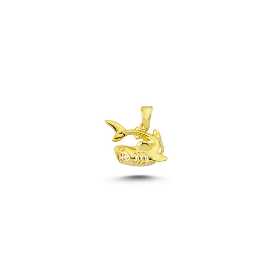 14K Gold Shark Animal Charm Necklace