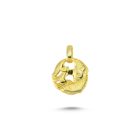 14K Gold Pisces Charm Necklace