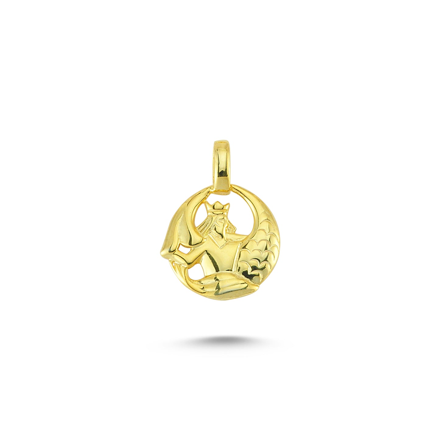 14K Gold Aquarius Charm Necklace