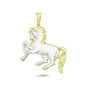 14K Gold Horse Animal Charm Necklace