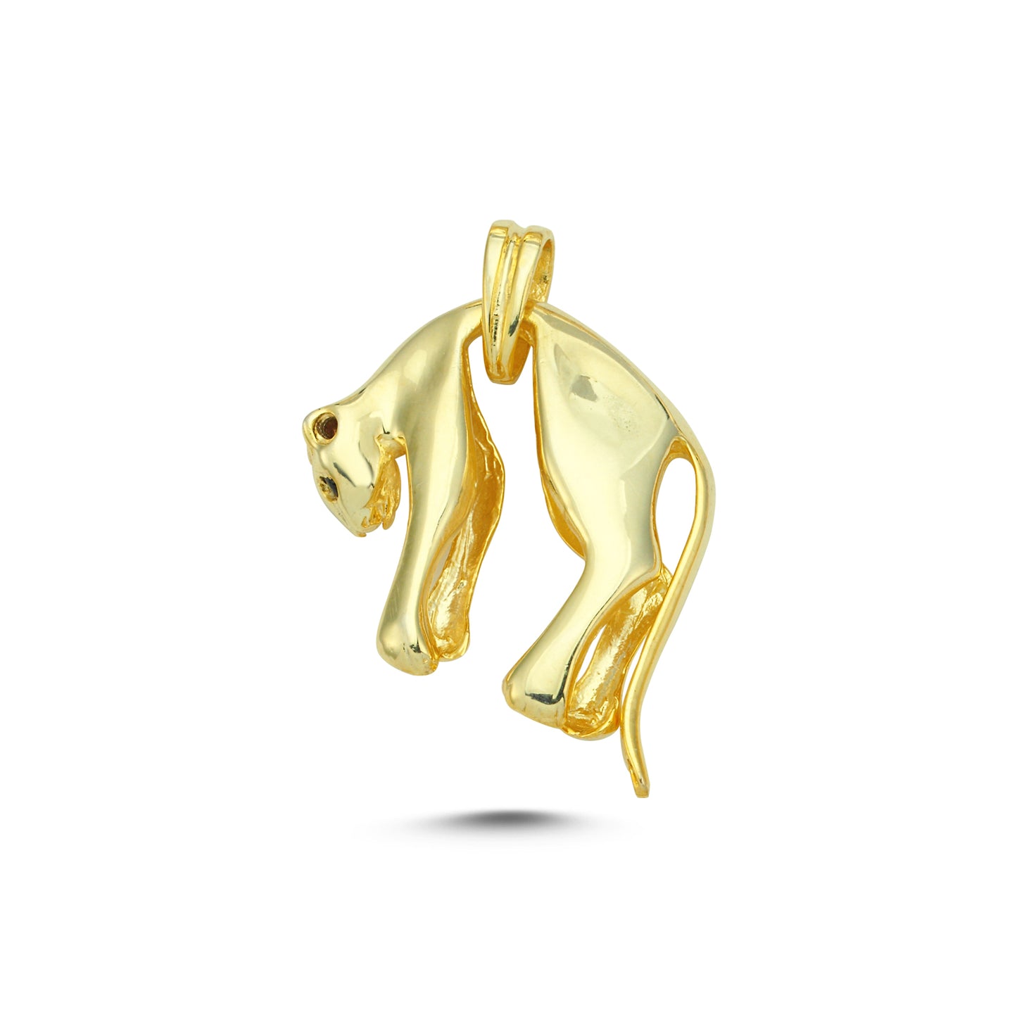 14K Gold Panther Animal Charm Necklace