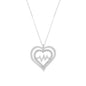 14K Solid Gold Zircon Stone Heart Rhythm Necklace