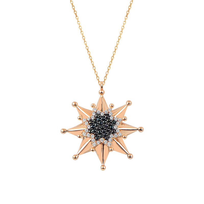 14K Solid Gold North Star Necklace