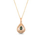 14K Solid Gold Green Zircon Stone Drop Necklace