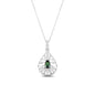 14K Solid Gold Green Zircon Stone Drop Necklace