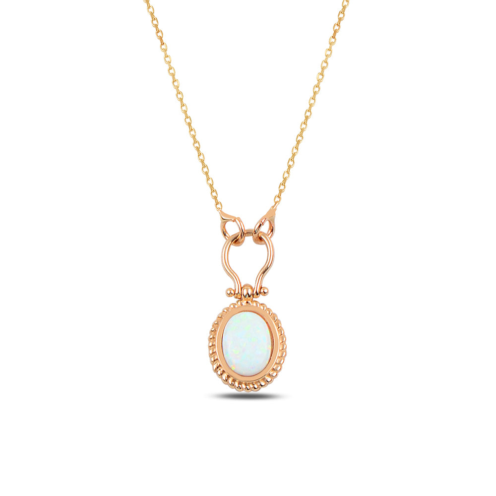 14K Solid Gold  Moon Stone Necklace