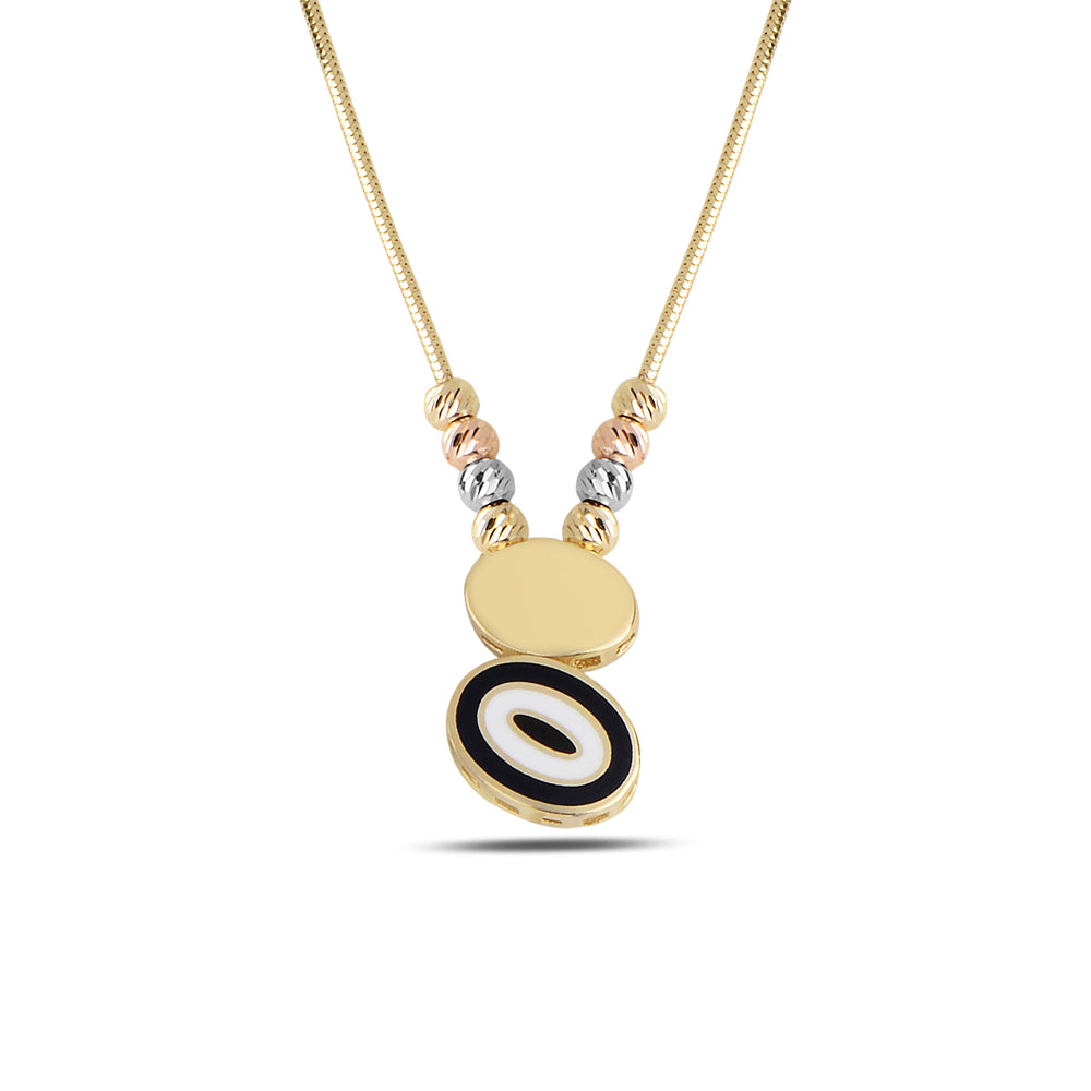 14K Solid Gold Dorica Evil Eye Necklace