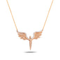 14K Solid Gold Wings Sword Necklace