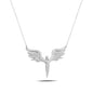 14K Solid Gold Wings Sword Necklace