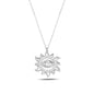 14K Solid Gold Eye Sun Necklace