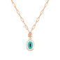 14K Solid Gold Enamel Evil Eye Necklace