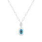 14K Solid Gold Enamel Evil Eye Necklace