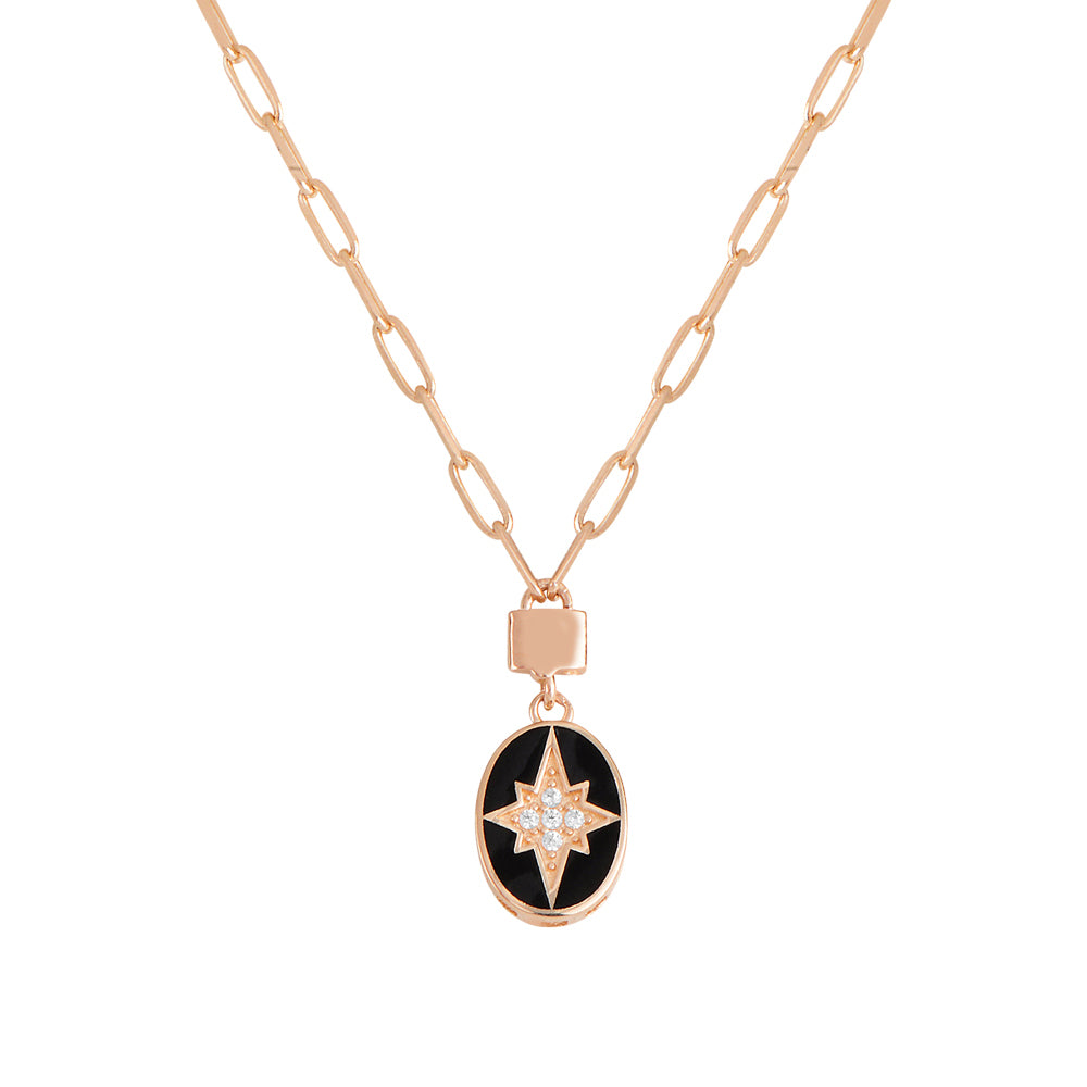 14K Solid Gold Pole Star Necklace