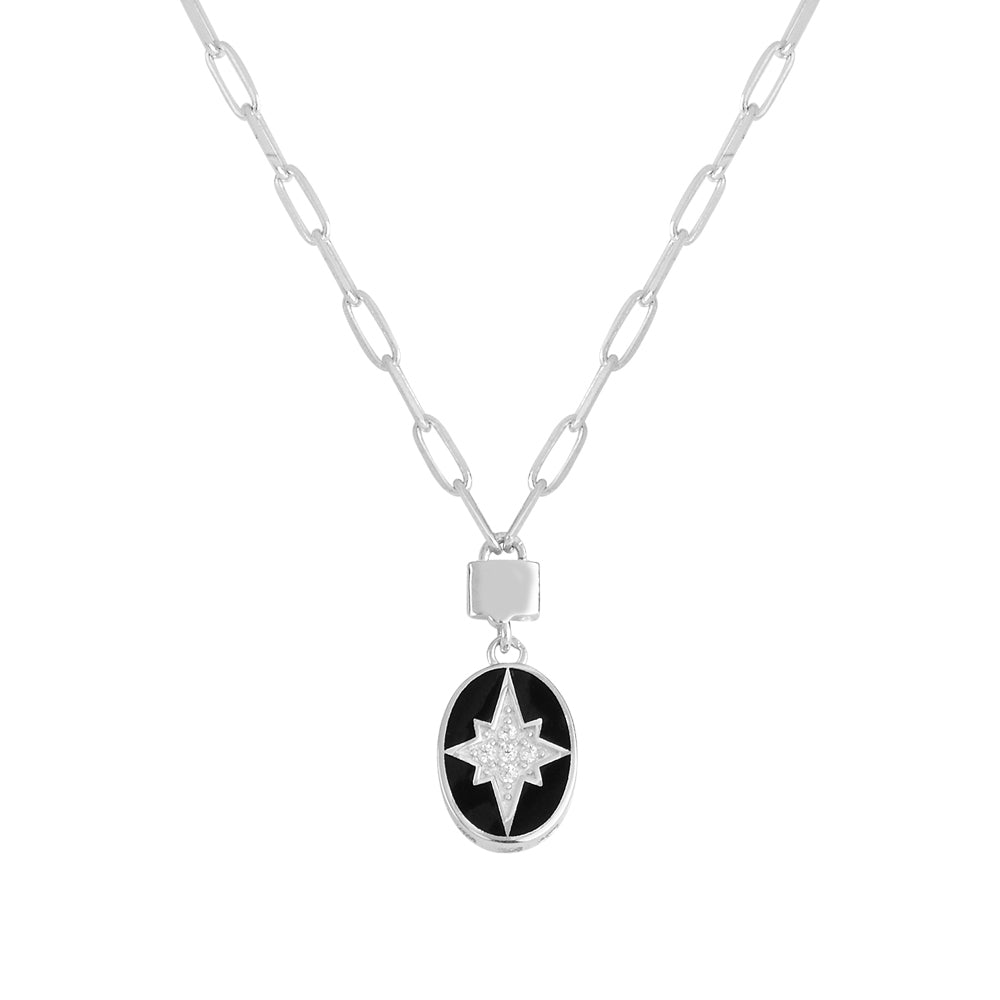 14K Solid Gold Pole Star Necklace