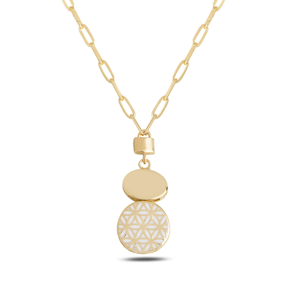 14K Solid Gold Flower of Life Necklace